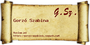 Gorzó Szabina névjegykártya
